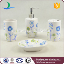 Customized Logo Decal Ceramic Bathroom Accessory Set